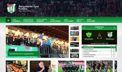 Preview of the Bahçelievler Spor website design