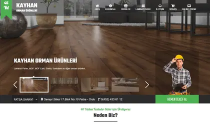 Preview of the Kayhan Orman Ürünleri website design