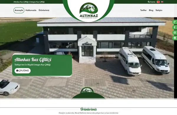 Vorschau des Website-Designs für Altınkaz Kaz Çiftliği
