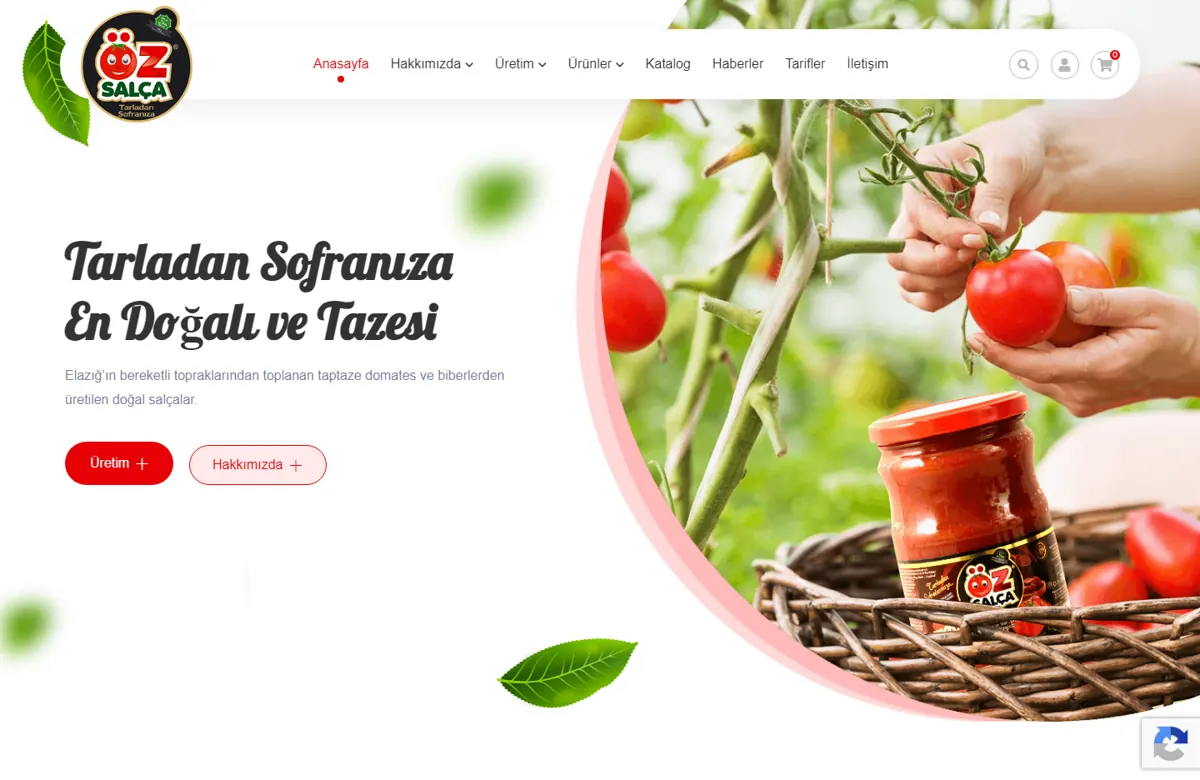 Vorschau des Website-Designs für Öz Salça