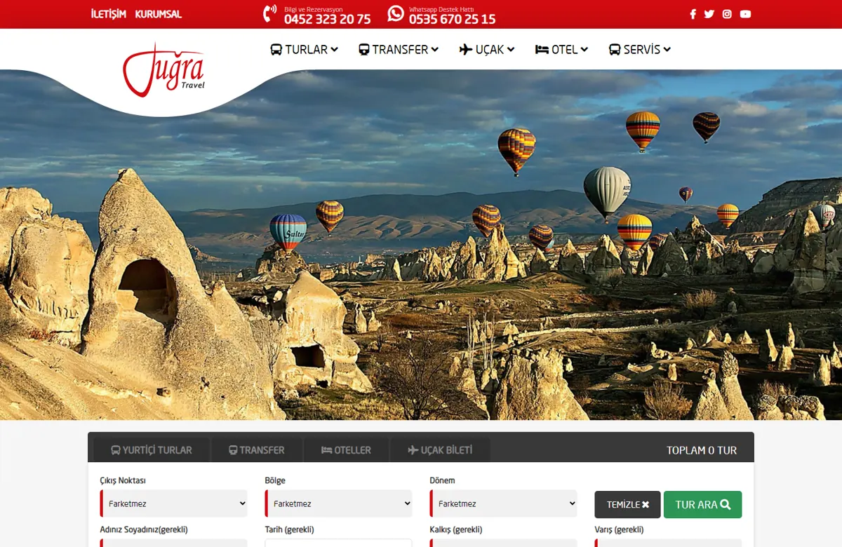 Vorschau des Website-Designs für Tuğra Turizm