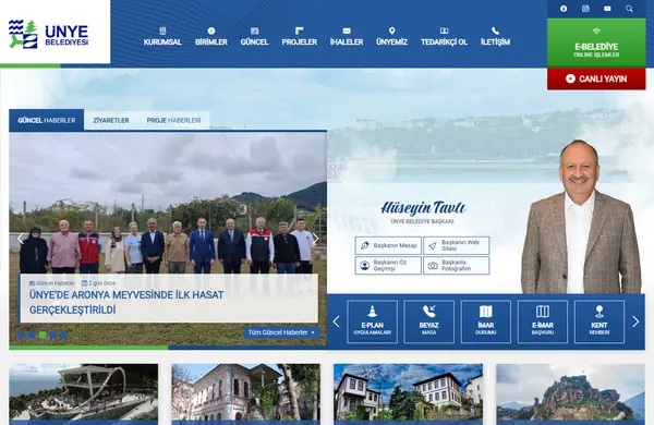 Vorschau des Website-Designs für Ünye Belediyesi